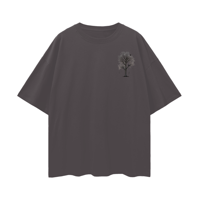 Leafless Conifer V2 - Oversize Deep Drop Shoulder T-Shirt