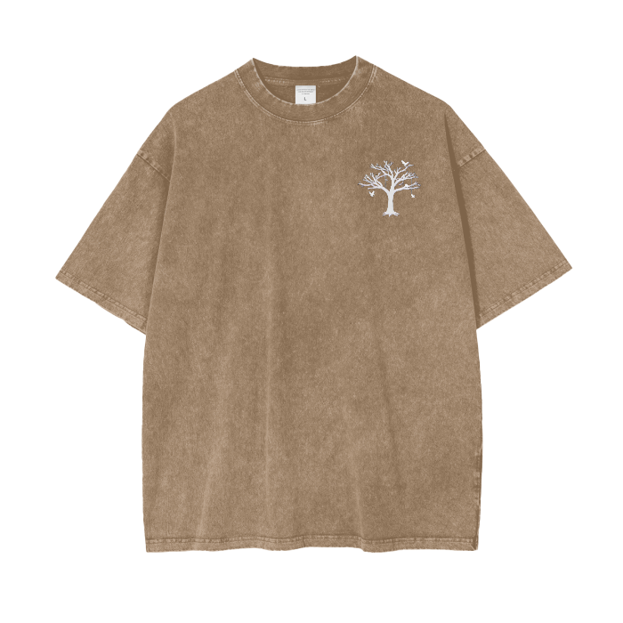 Leafless Conifer V1 Acid Washed Oversize T-Shirt