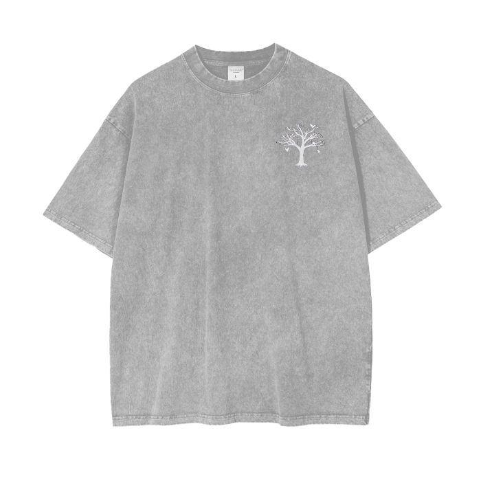 Leafless Conifer V1 Acid Washed Oversize T-Shirt